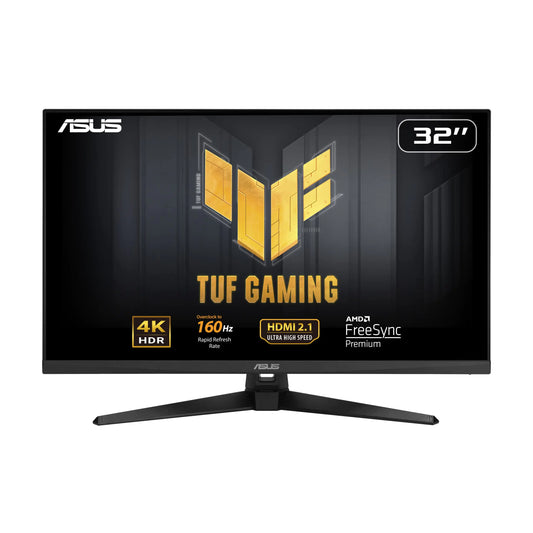 ASUS TUF Gaming 32” (31.5” viewable) 4K HDR DSC Gaming Monitor (VG32UQA1A) - UHD (3840 x 2160) 160Hz 1ms Extreme Low Motion Blur Sync Freesync Premium HDMI2.1 Speakers 120% sRGB DisplayHDR 400