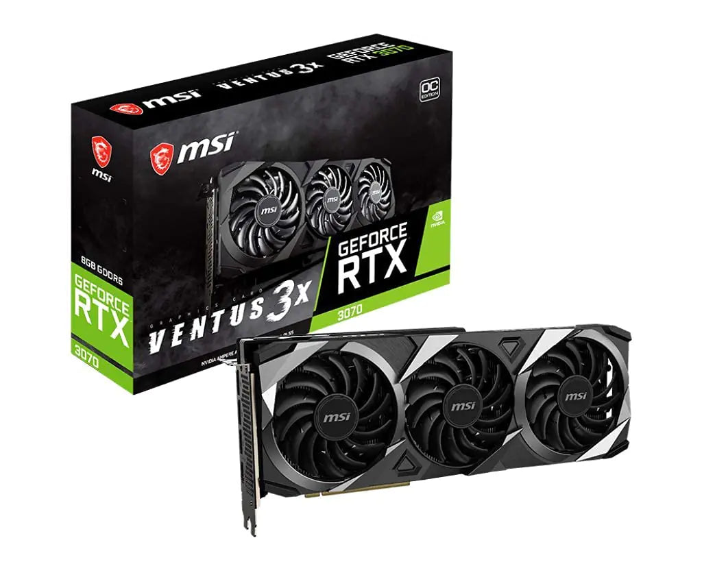 MSI Gaming GeForce RTX 3070 8GB GDRR6 256-Bit HDMI/DP TORX Fan 3.0 Ampere Architecture OC Graphics Card (RTX 3070 Ventus 3X OC) (Renewed)