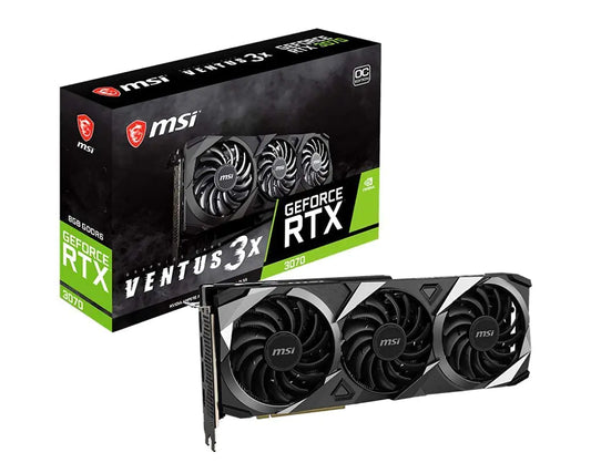 MSI Gaming GeForce RTX 3070 8GB GDRR6 256-Bit HDMI/DP TORX Fan 3.0 Ampere Architecture OC Graphics Card (RTX 3070 Ventus 3X OC) (Renewed)