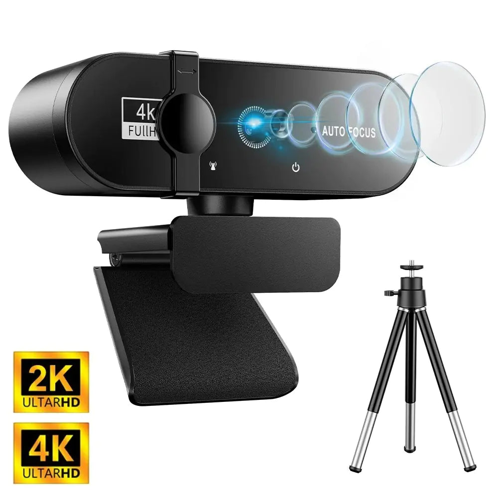 4K 1080p USB Webcam with Microphone and Tripod