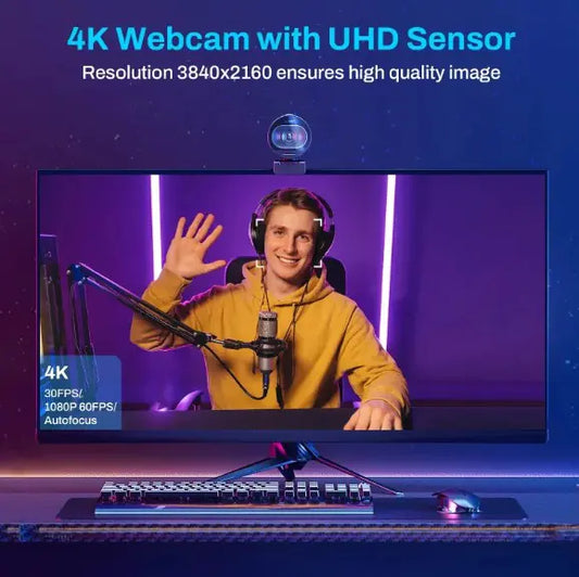 4K Ultra-Clear Live Streaming Webcam